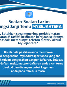 Soalan-Soalan Lazim Fungsi Janji Temu MySejahtera: Bolehkah Menerima Perkhidmatan Kesihatan Sekiranya Tidak Mempunyai Telefon Pintar atau Akaun MySejahtera?